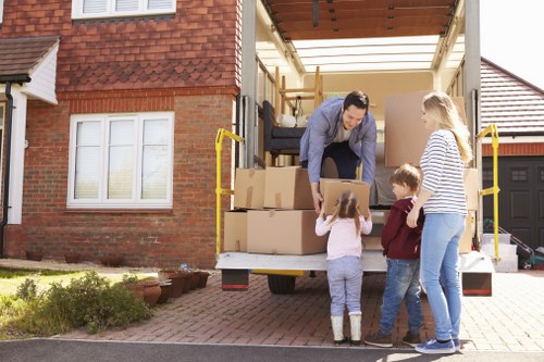 Moving truck service in a Walthamstow Village residential street