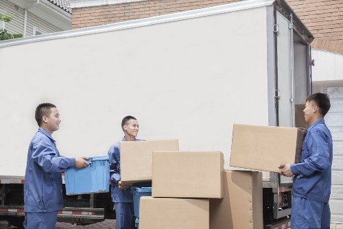 Careful loading of commercial contents in a narrow village street