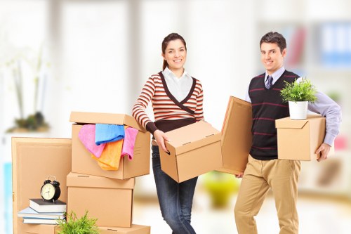 Packing office furniture and equipment for a local commercial relocation